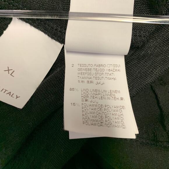 BRUNELLO CUCINELLI Size XL Black Silver Silk Monili Double Layer Dress Top - Picture 9 of 11